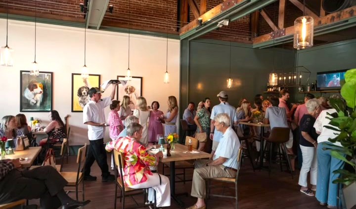 The dining room taken over for a private event