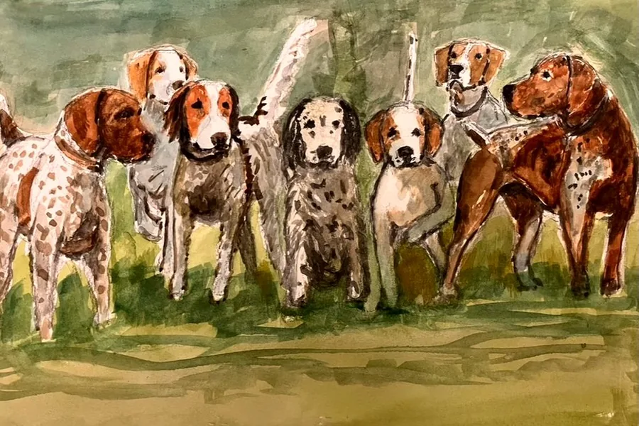 The pack, painted by Wesley's grandfather