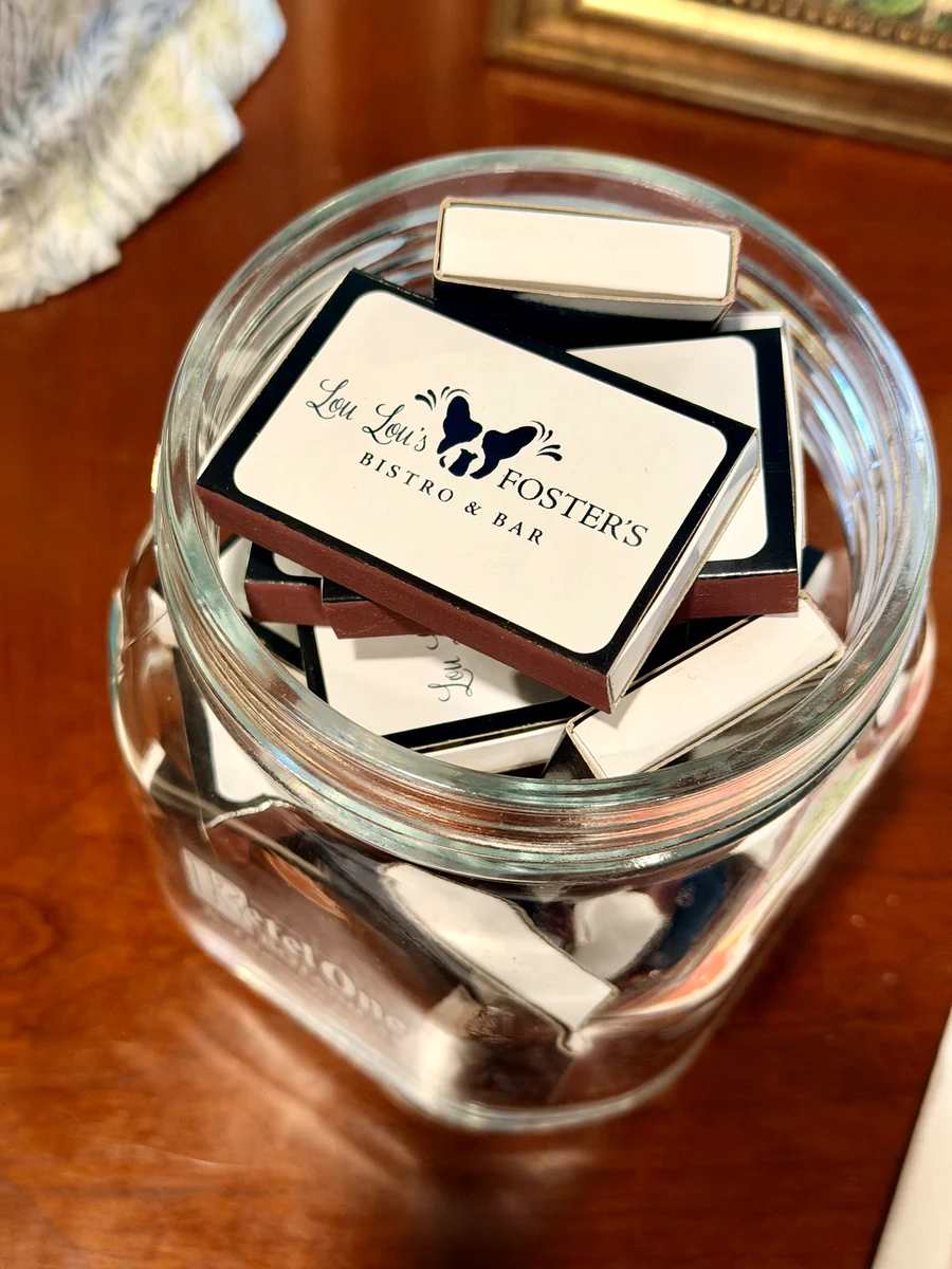 Matchbooks by the door