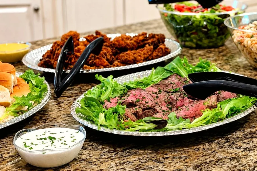 A catering spread